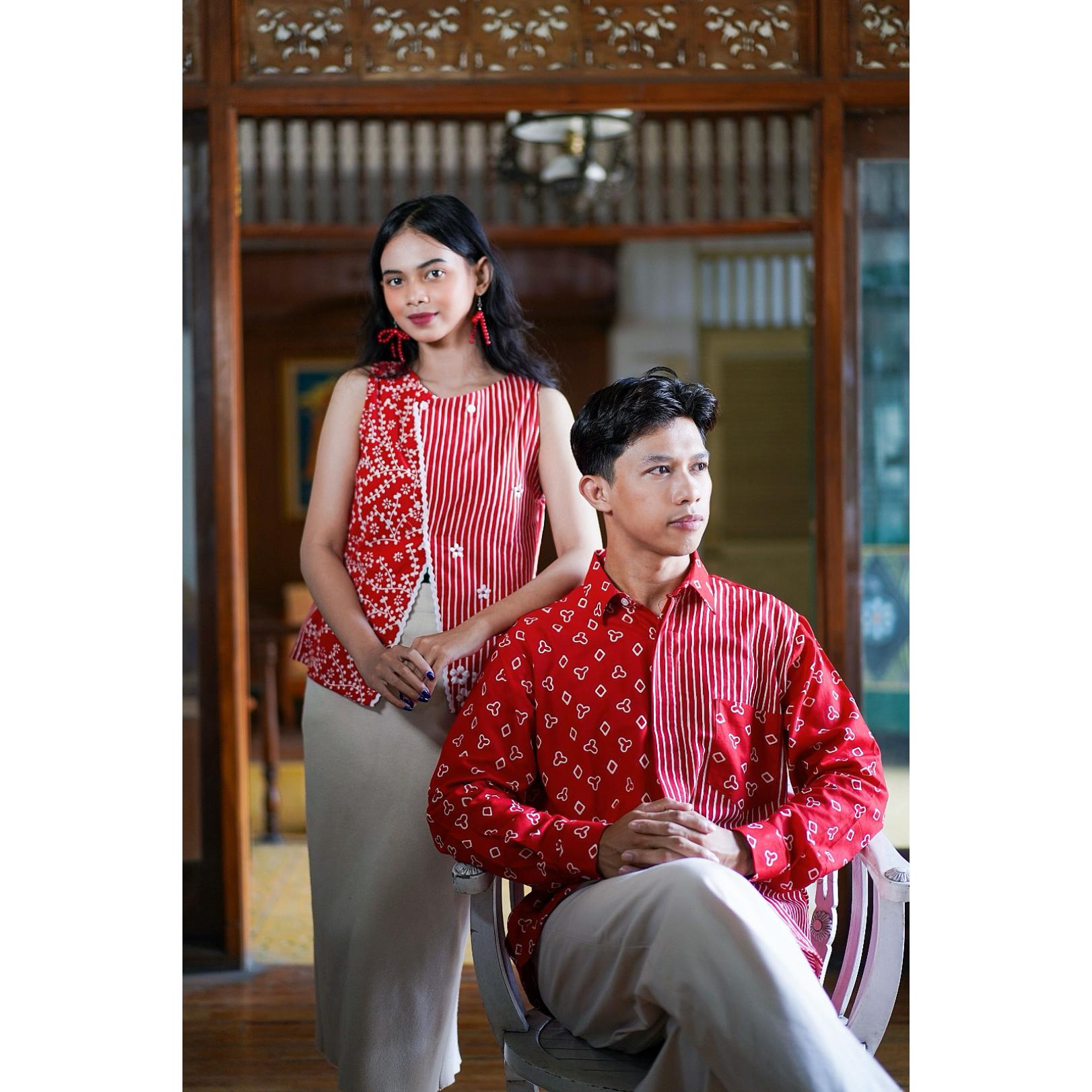 Merari | Blus Batik Wanita Merah Putih | Sorai