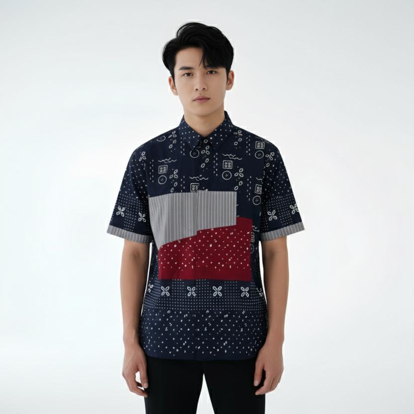 KEMEJA SLIM FIT PD S NAVY CAP SINAR KASIH BINTANG Z10076