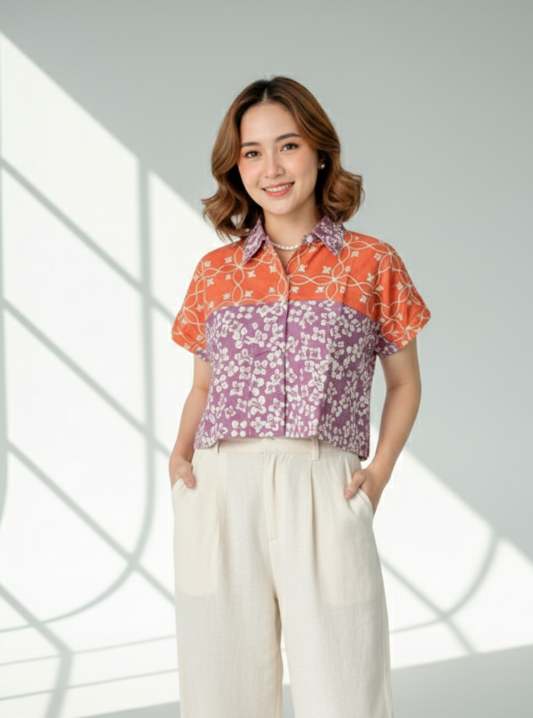 Batik ENOM - Blus Ranala -  Batik Cap Bahan Katun - Blus Batik Modern Wanita - Astacala Series