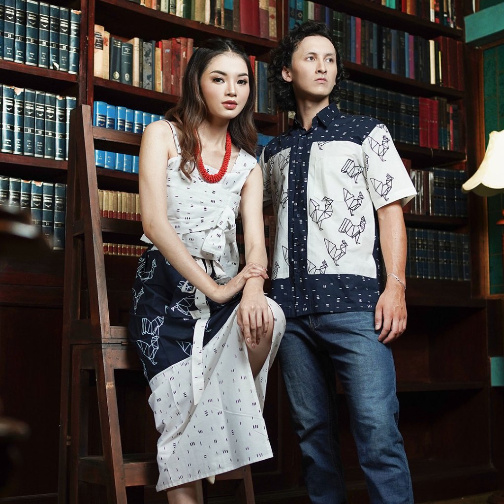 Batik ENOM - Kemeja Eden - Batik Cap Bahan Katun - Kemeja Batik Pria Lengan Pendek Motif Modern Nirankara Series