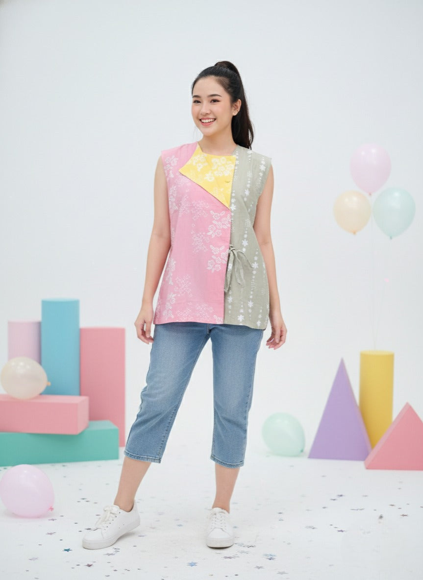 Batik ENOM - Blus Martha -  Batik Cap Bahan Katun - Blus Batik Modern Wanita