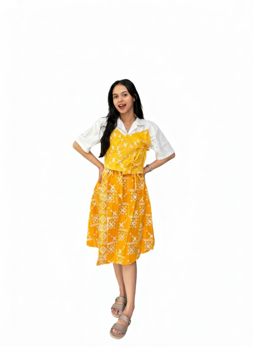 Batik ENOM - Blus Hanna & Rok Vara - Atasan batik wanita - Rok Pendek Bahan Katun