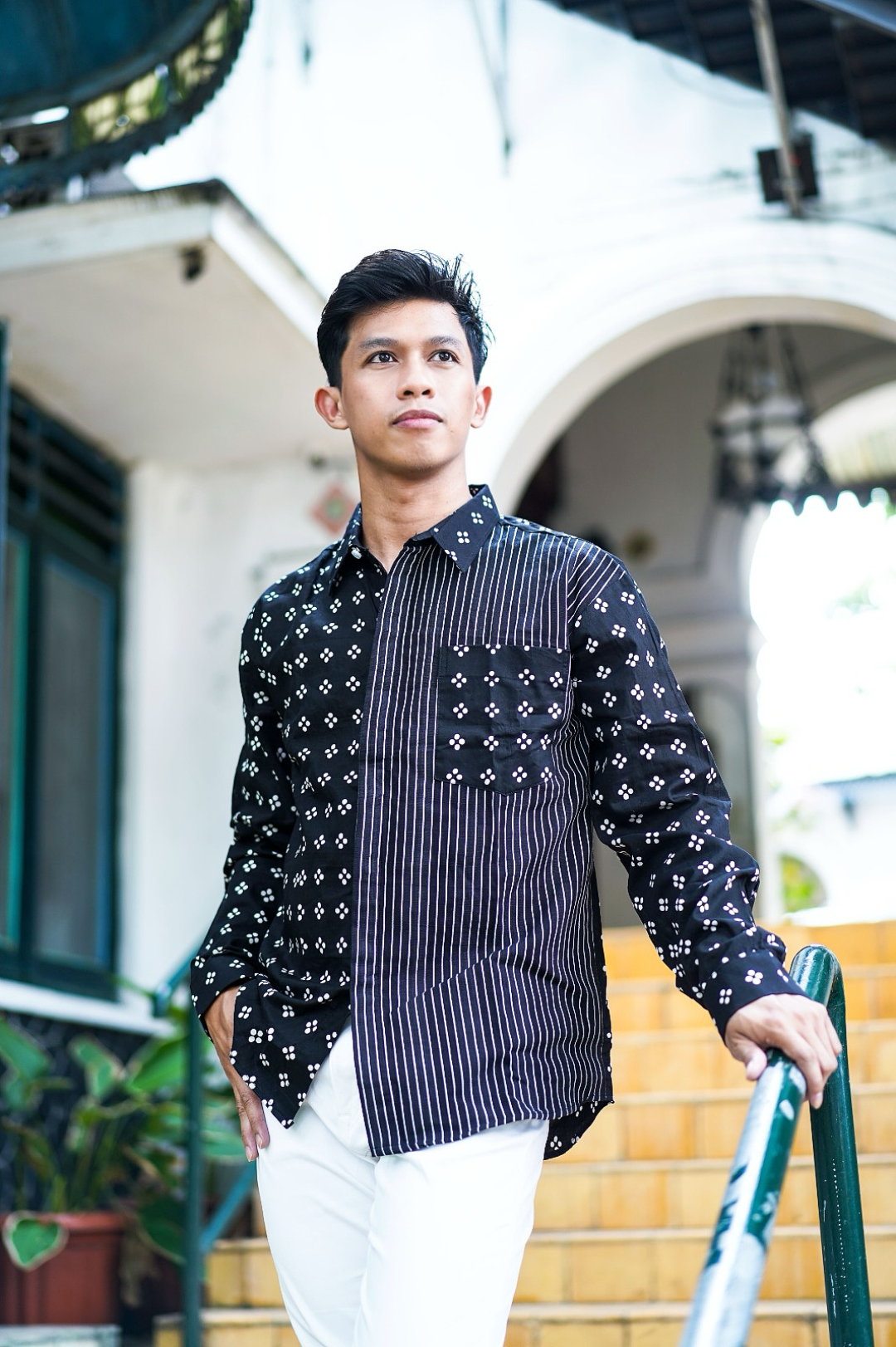 Batik ENOM - Kemeja Veda - Batik Cap Bahan Katun - Baju Batik Pria Modern - Onyx Series -- 812422
