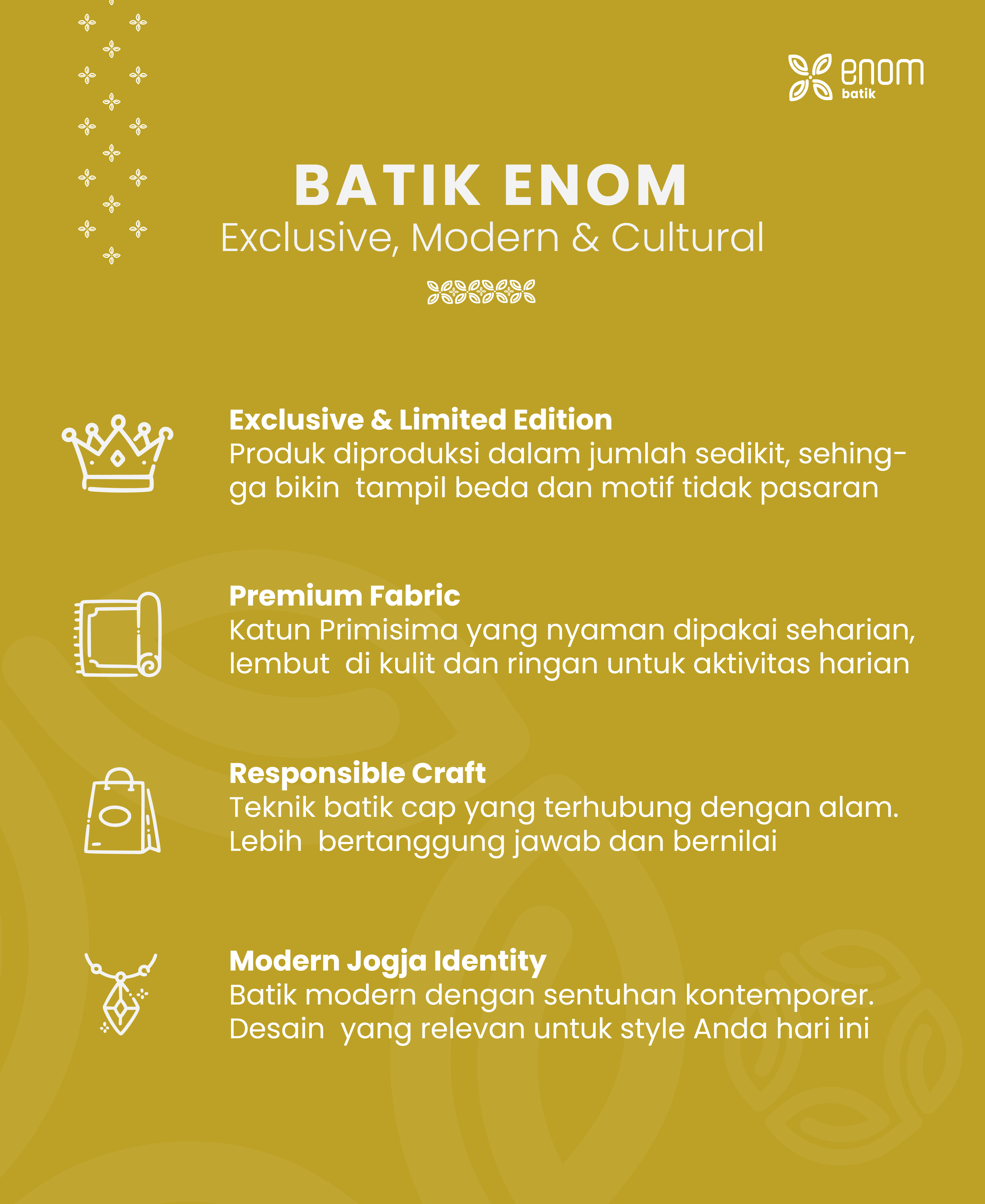 Batik ENOM - Outer Rivera Batik Cap Bahan Katun  - Batik Wanita Modern - Batik Wanita Premium - Saujana Series