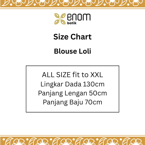 Batik ENOM - Blouse Loli - Batik Cap Bahan Katun - Blouse Batik Wanita Modern - Patchwork Series