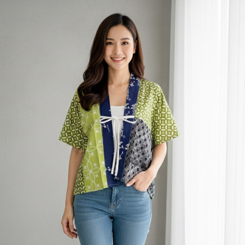 Batik ENOM - Outer Mirae -  Batik Cap Bahan Katun - Ressa  - Outer Batik Modern Wanita - Astacala Series