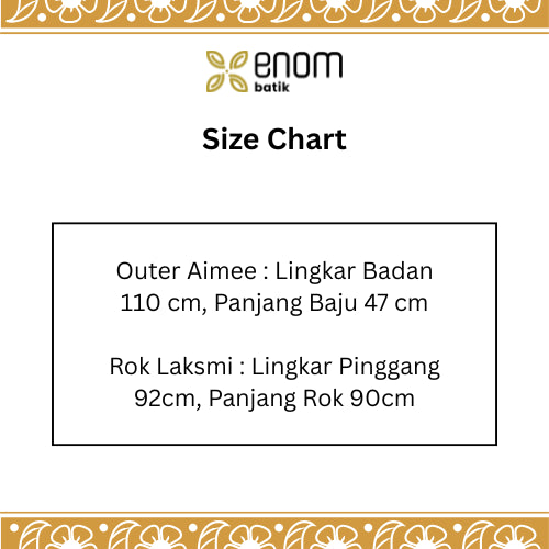 Batik ENOM - Outer Aimee dan Rok Laksmi Batik Cap Bahan Katun - Outer dan Rok Batik - Batik Wanita Modern - Batik Wanita Premium - Saujana Series