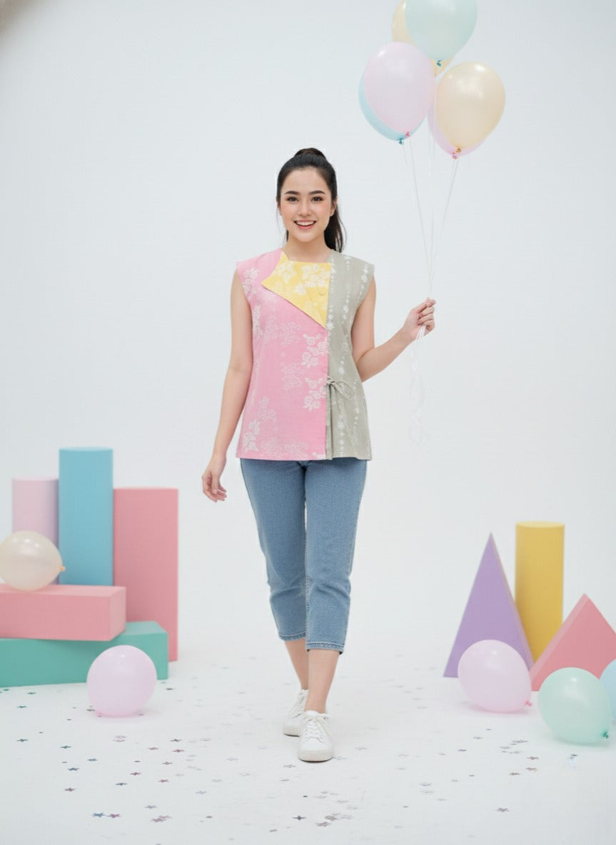 Batik ENOM - Blus Martha -  Batik Cap Bahan Katun - Blus Batik Modern Wanita