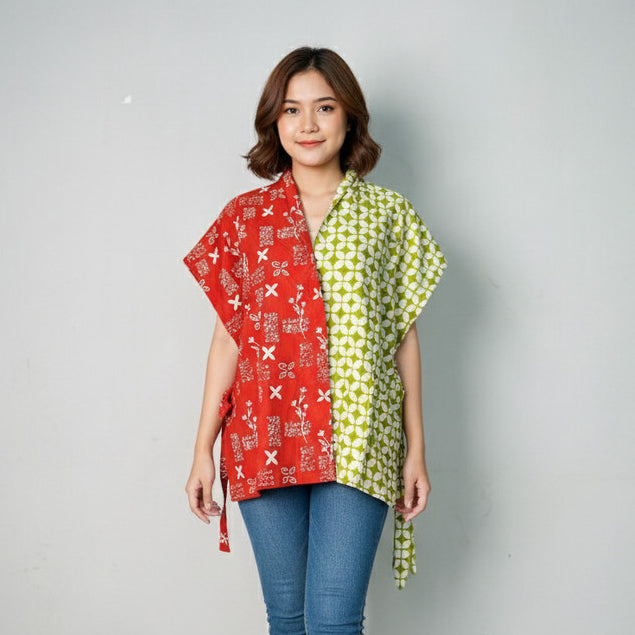 Batik ENOM - Blus Luma -  Batik Cap Bahan Katun - Blus Batik Modern Wanita - Astacala Series