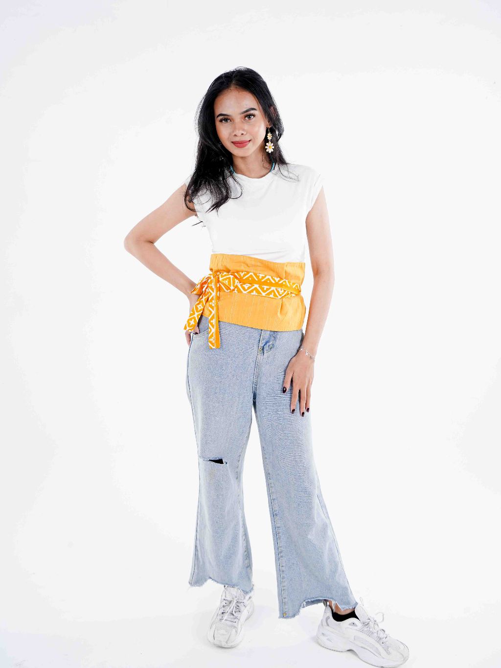 Batik ENOM - Obi Melani & Sivan - Batik Cap Bahan Katun - Rasa Tropical Series - Obi Belt Batik  - Obi Belt Modern
