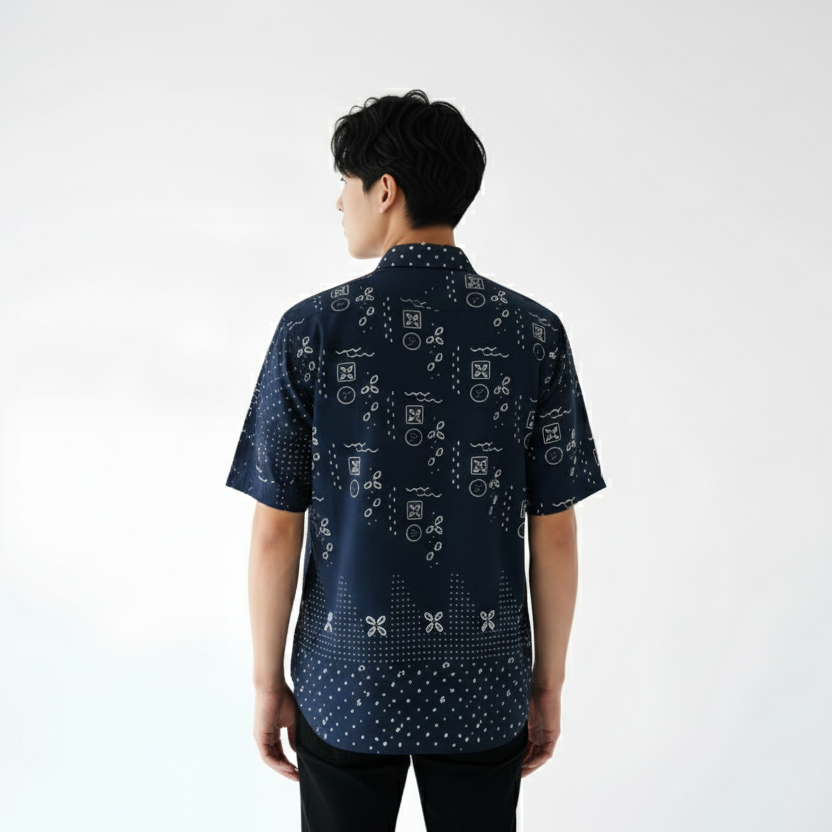 Batik ENOM X Pisalin - Kemeja Pendek Bintang - Sinar Kasih