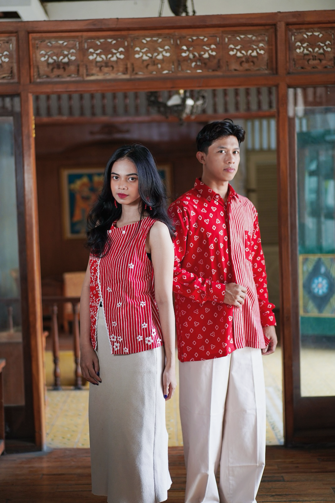 Batik ENOM - Blus Merari - Batik Cap Bahan Katun - Baju Natal - Blouse Tanpa Lengan Wanita - Sorai Series