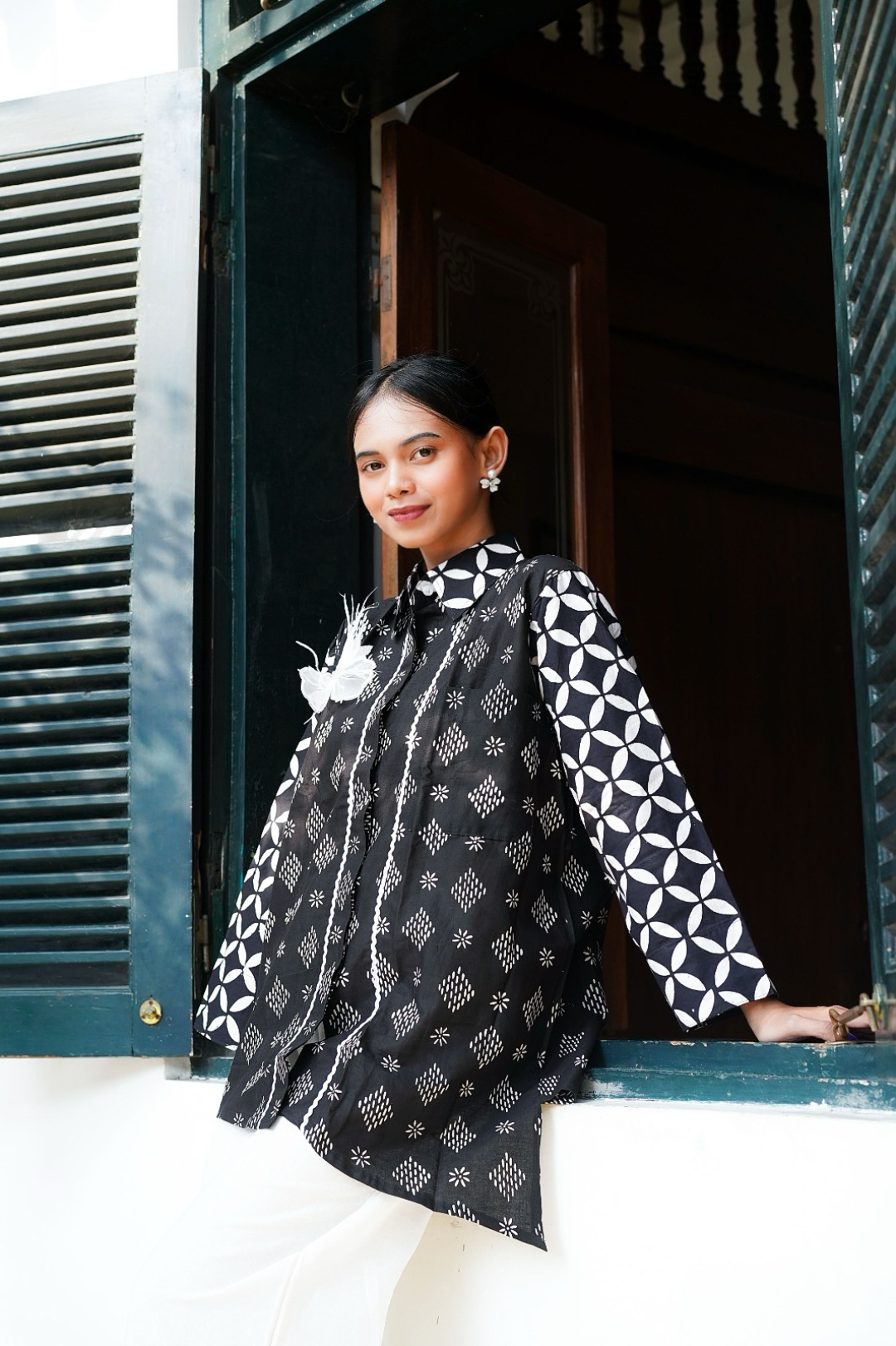 Batik ENOM - Blouse Shakira & Shania - Batik Cap Bahan Katun - Blouse Atasan Batik Wanita - Onyx Series