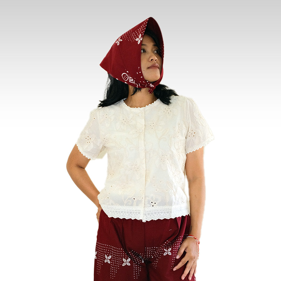 Orlina — Blus Lengan Pendek Semi Puff – Batik ENOM