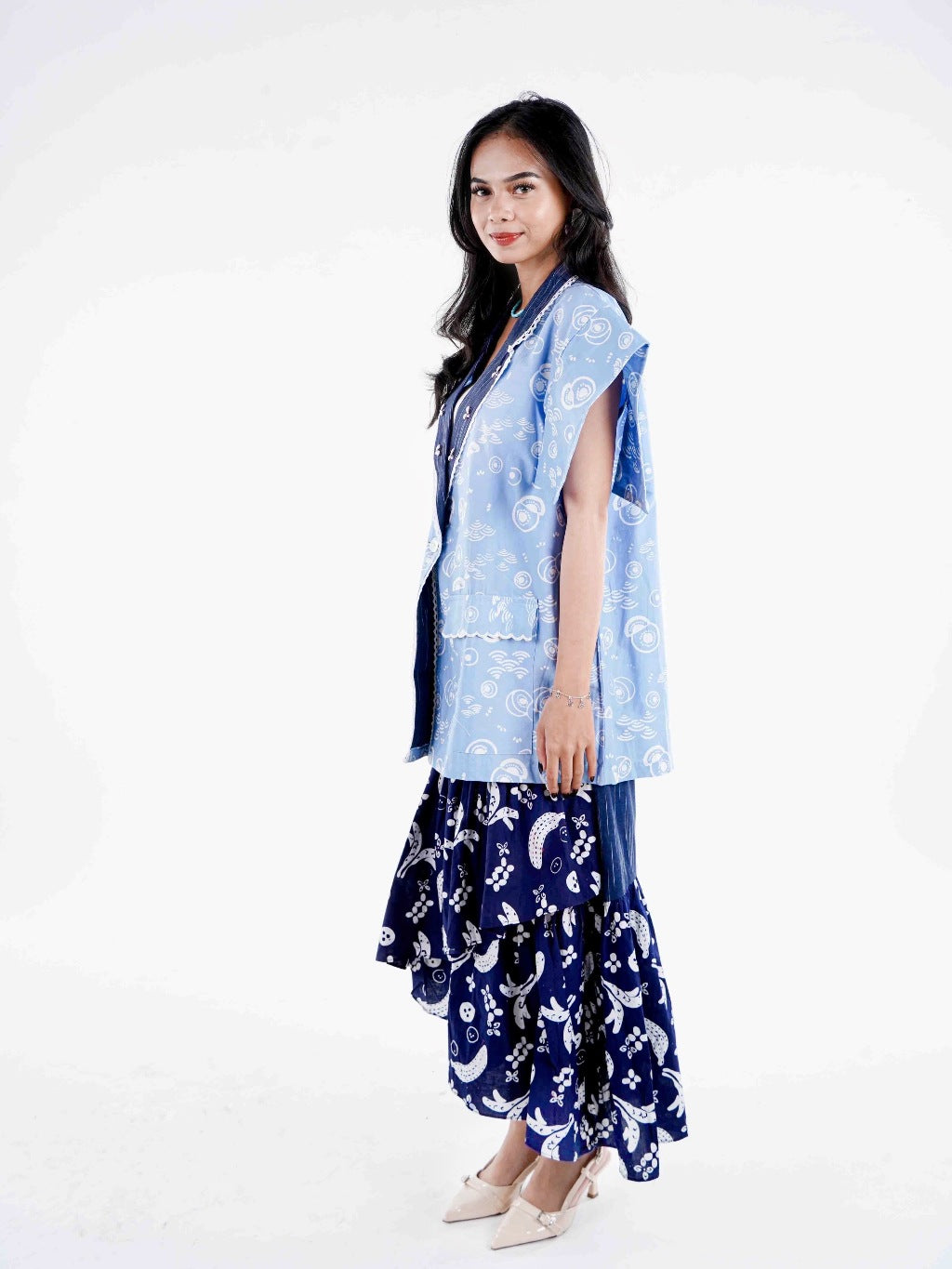 Batik ENOM - Outer Nadia & Rok Dannia - Batik Cap Bahan Katun - Outer Batik Wanita Modern - Rasa Tropical Series