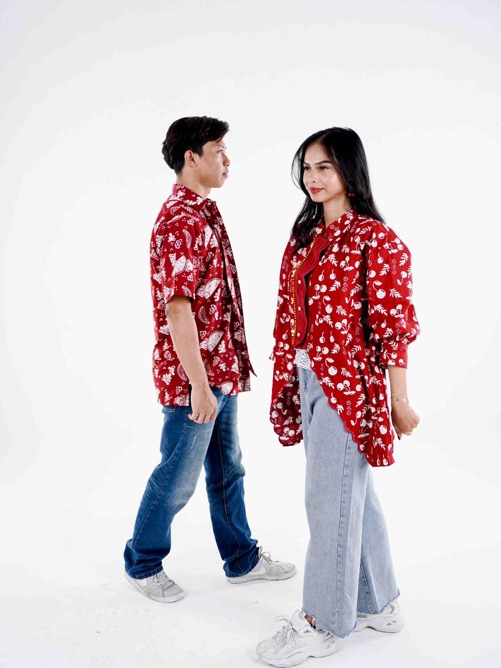 Batik ENOM - Blouse Kinara & Kemeja Skala - Batik Cap Bahan Katun - Baju Batik Wanita Modern - Kemeja Batik Pria Lengan Pendek - Rasa Tropical Series