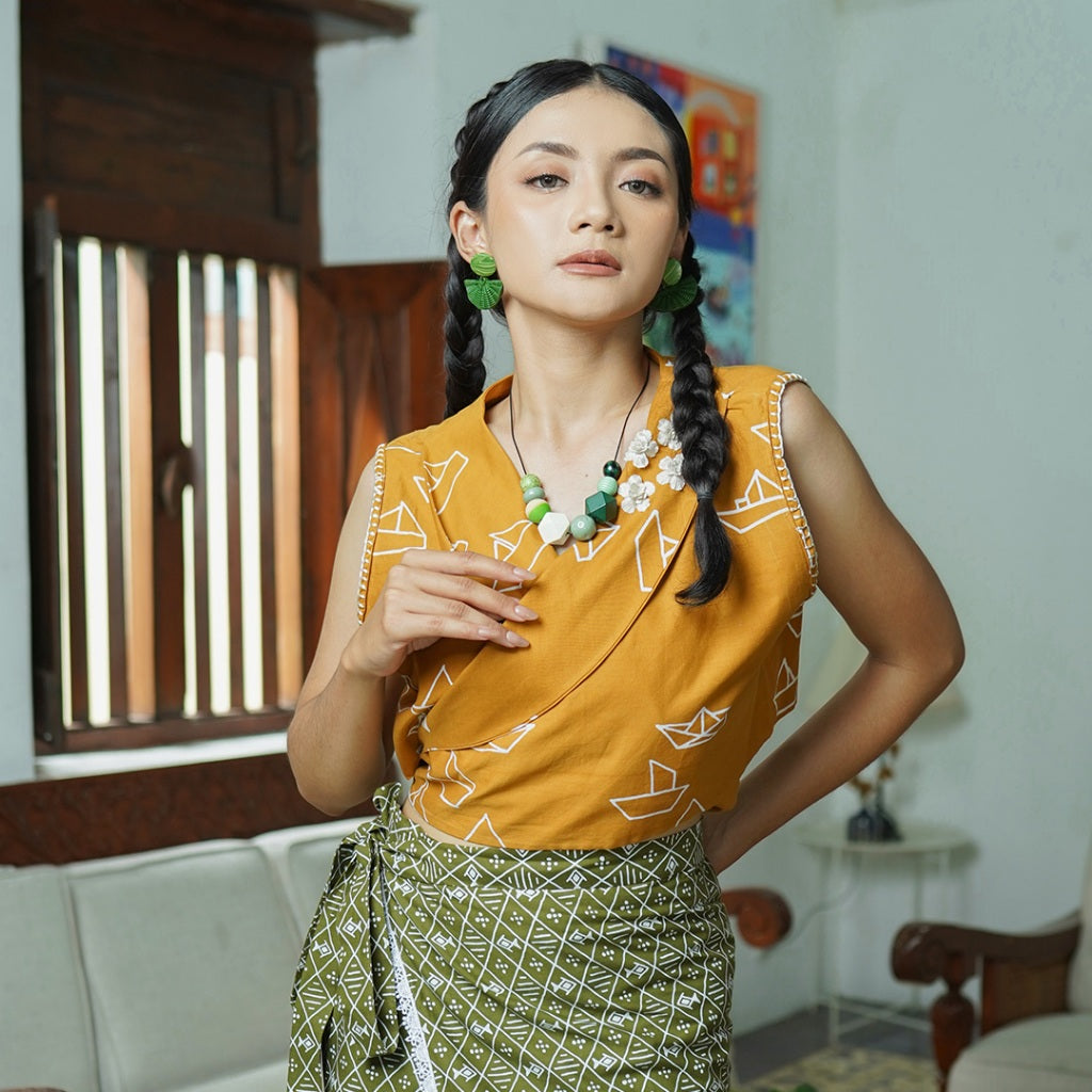 Batik ENOM - Outer Wanita Tanpa Lengan Davika Series- Baju Padel Wanita