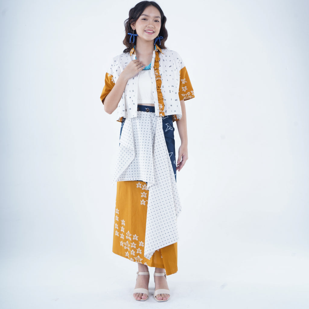 Batik ENOM - Rok Neira - Batik Cap Bahan Katun - Rok Lilit Batik Modern - Nirankara Series
