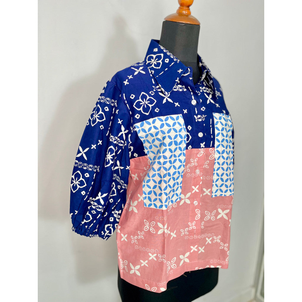 Batik ENOM - Blus Ilona -  Batik Cap Bahan Katun  - Blus Batik Modern Wanita - Astacala Series