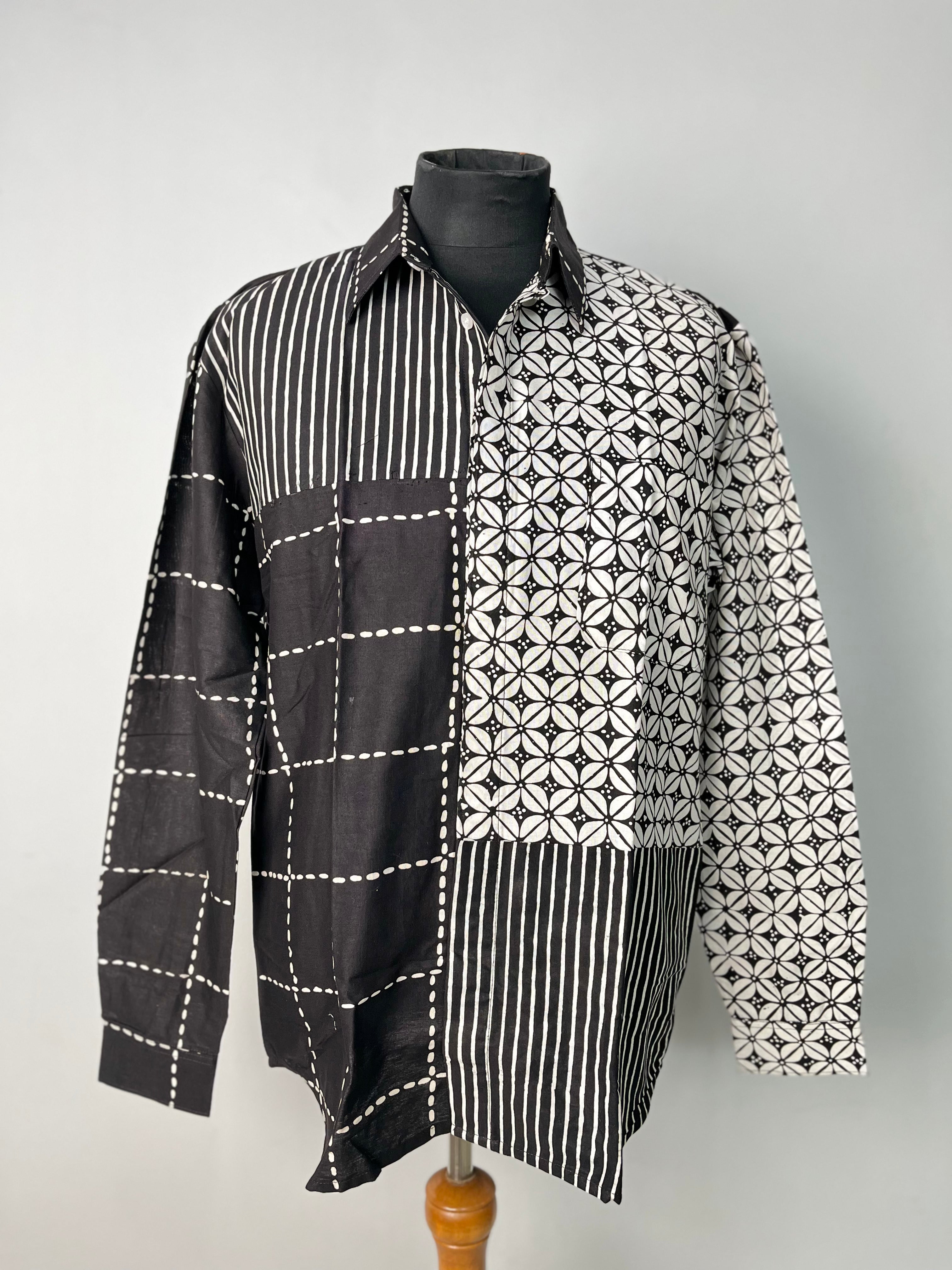 Batik ENOM - 1qaz - Batik Cap Bahan Katun - Baju Batik Pria Modern - Onyx Series