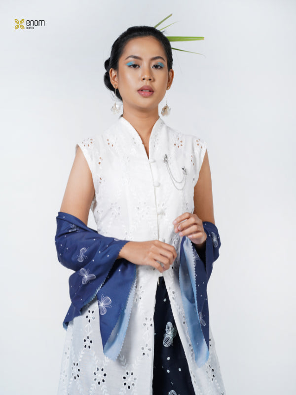 Batik ENOM - GAUNG SERAYA - Tunik Rania - Specials EID Renda Sleeveless Cotton Embroidery All Size