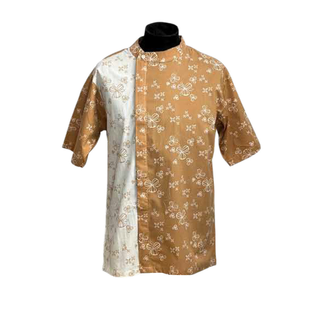 Batik ENOM - Kemeja Natura Batik Cap Bahan Katun - Kemeja Batik Pria Lengan Pendek - Rona Bumi Series