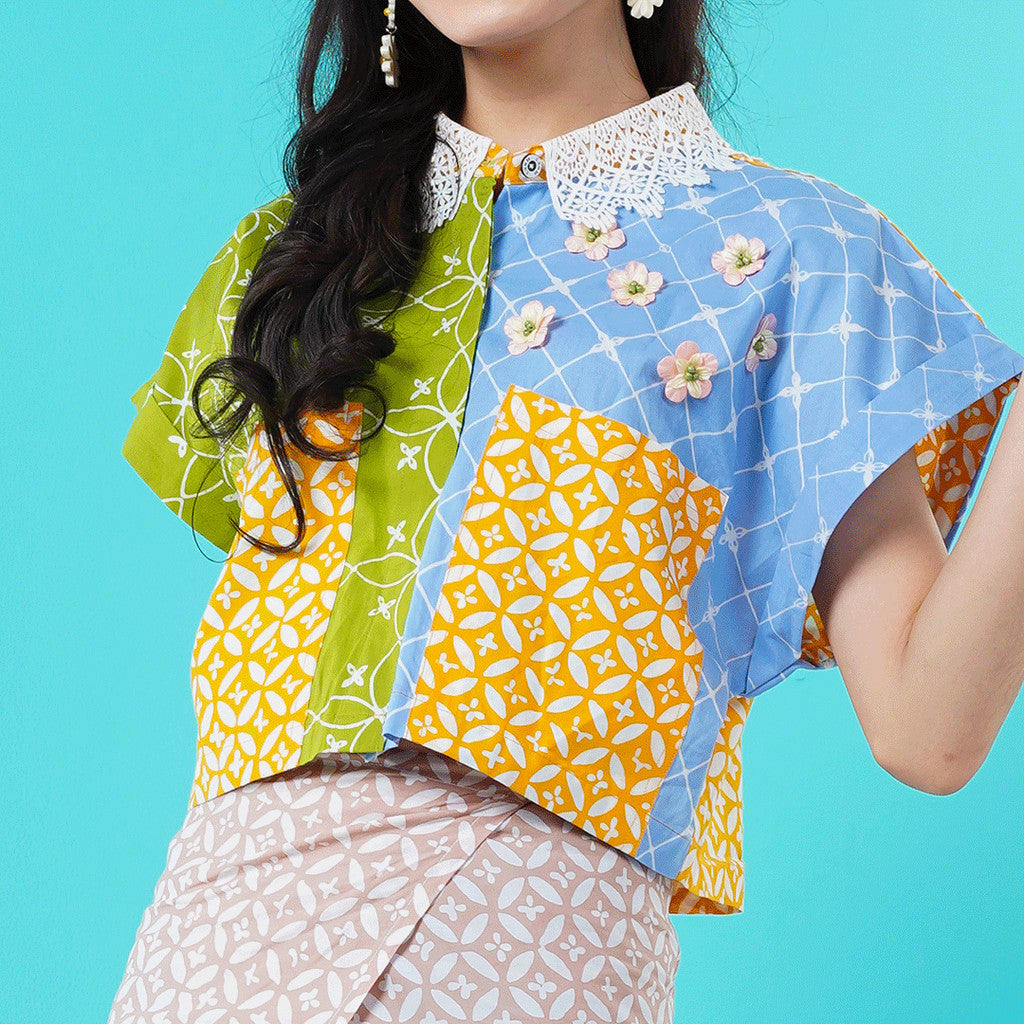 Batik ENOM - Arumi & Sines - Batik Cap Bahan Katun - Batik Set Wanita Modern - Pijar Series