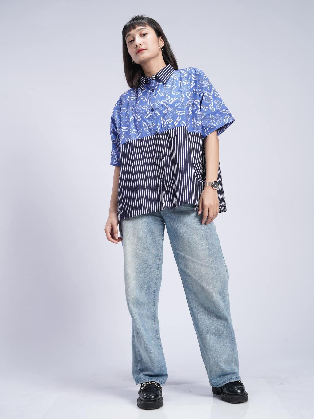 Batik ENOM - Blus Gandes - Batik Cap Bahan Katun -Blouse Batik Wanita - Patchwork Series