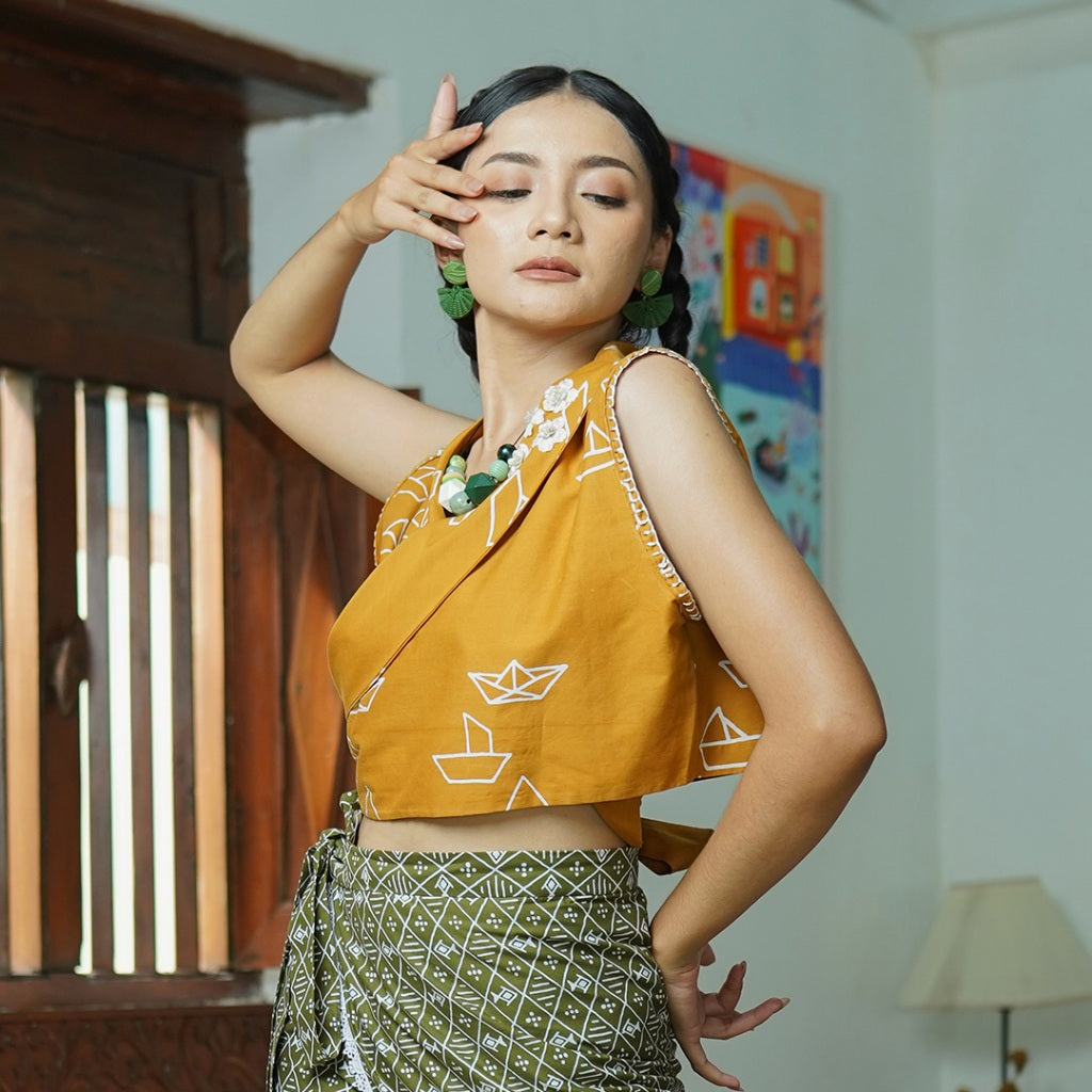 Batik ENOM - Outer Wanita Tanpa Lengan Davika Series- Baju Padel Wanita
