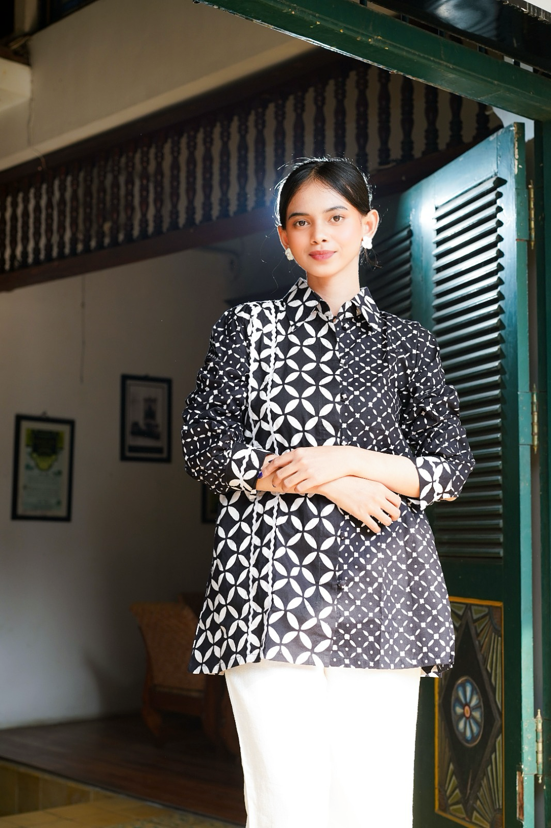 Batik ENOM - Blouse Shakira & Shania - Batik Cap Bahan Katun - Blouse Atasan Batik Wanita - Onyx Series