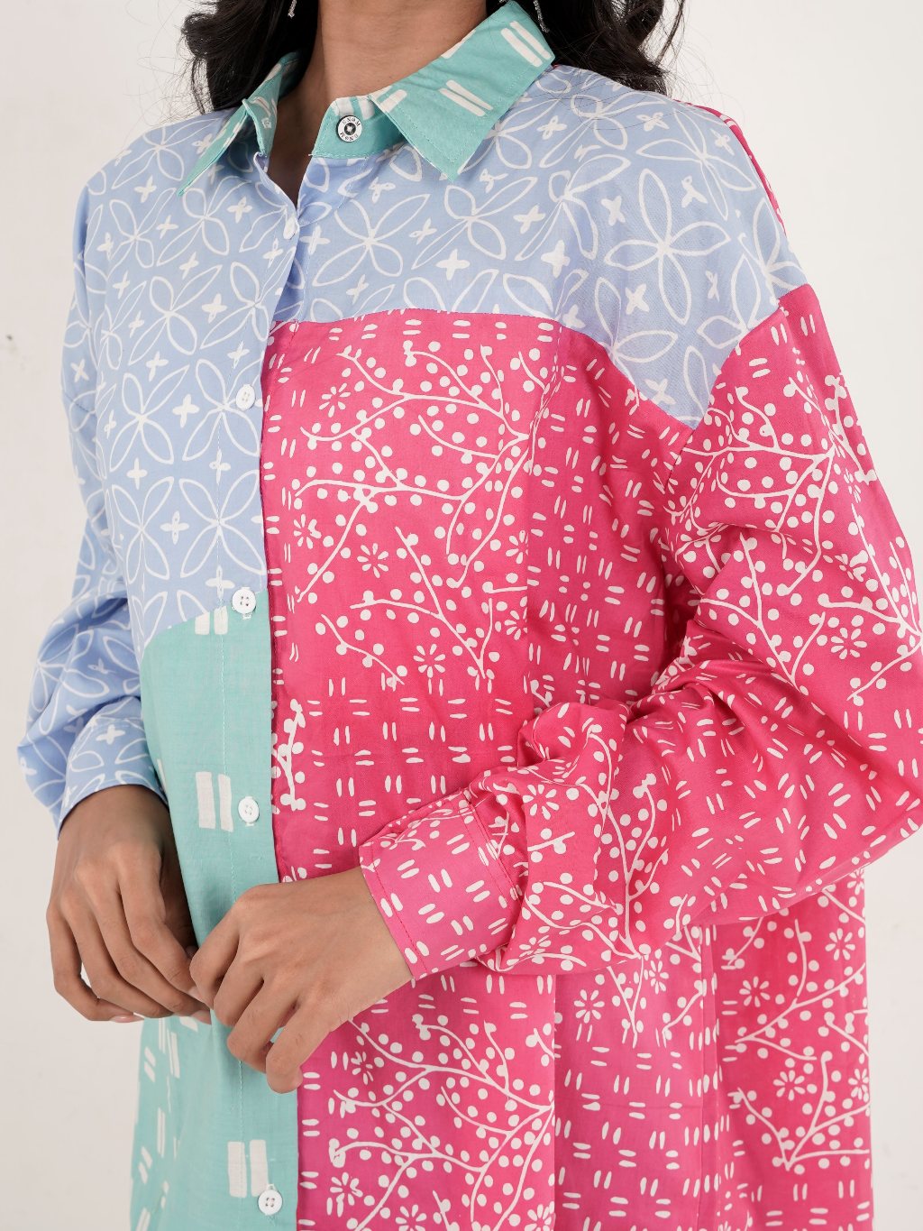 Batik ENOM - Blus Hestia - Batik Cap Bahan Katun - Baju Batik Wanita Modern - Patchwork Menawan Series