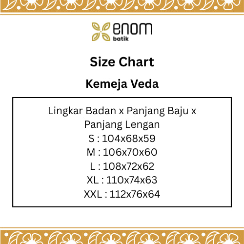 Batik ENOM - Kemeja Veda - Batik Cap Bahan Katun - Baju Batik Pria Modern - Onyx Series -- 812422