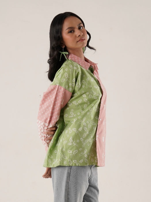 Batik ENOM - Blus Ziya - Batik Cap Bahan Katun - Atasan Batik Wanita - Patchwork Menawan Series
