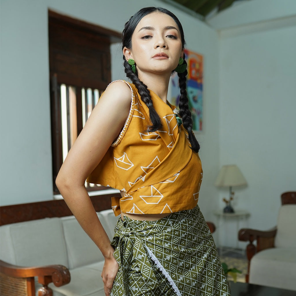 Batik ENOM - Outer Wanita Tanpa Lengan Davika Series- Baju Padel Wanita