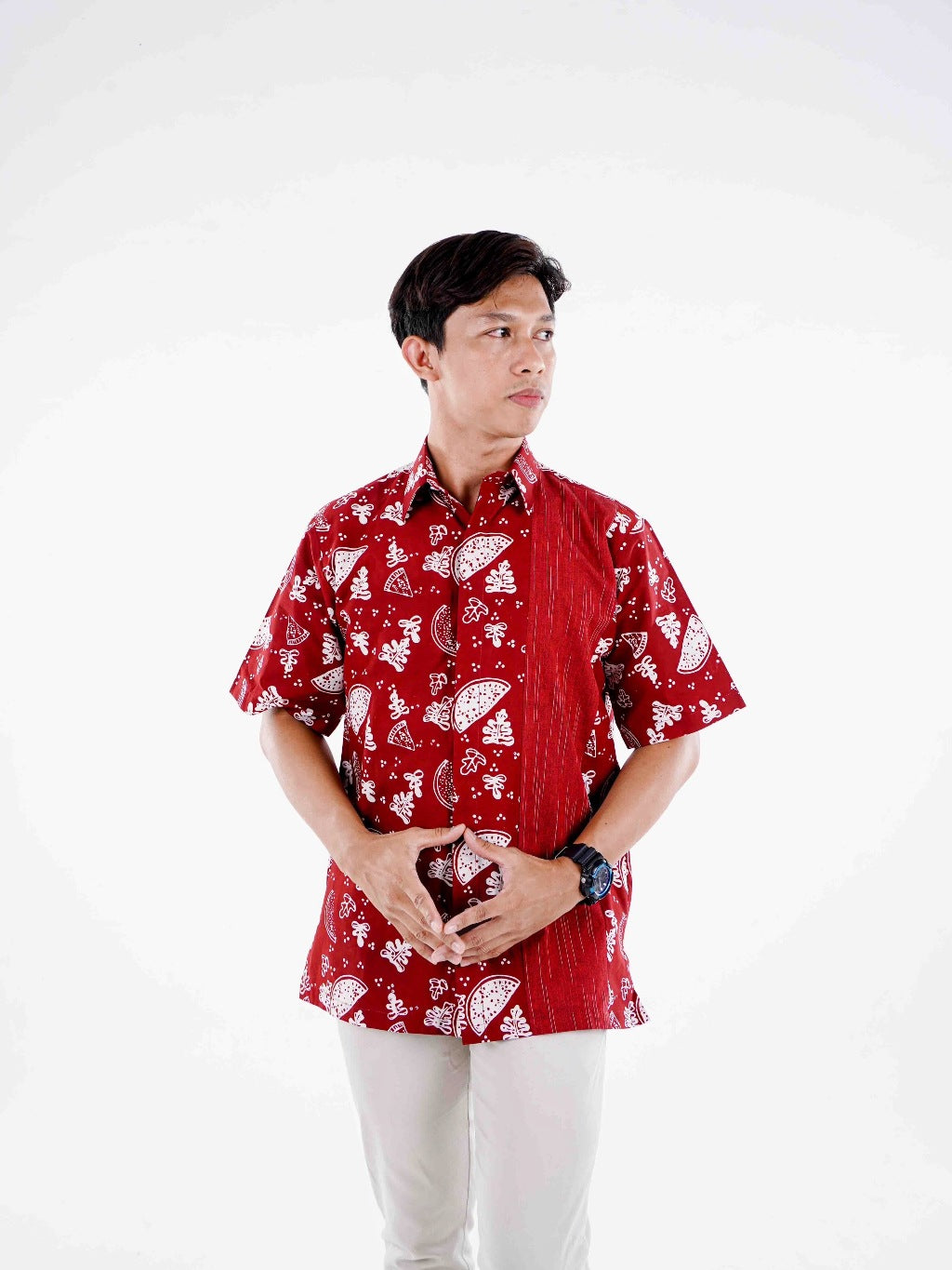 Batik ENOM - Blouse Kinara & Kemeja Skala - Batik Cap Bahan Katun - Baju Batik Wanita Modern - Kemeja Batik Pria Lengan Pendek - Rasa Tropical Series