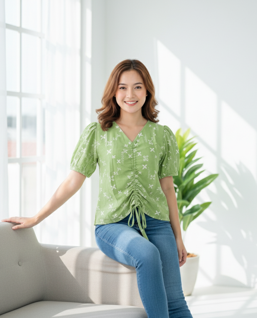 Batik ENOM - Blus Ghalin  -  Batik Cap Bahan Katun - Blus Batik Modern Wanita - Astacala Series