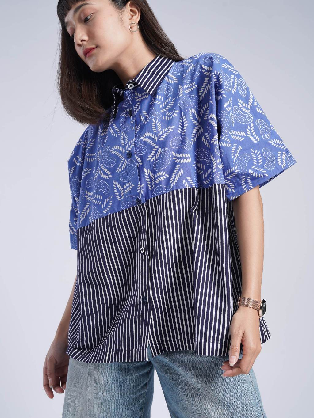 Batik ENOM - Blus Gandes - Batik Cap Bahan Katun -Blouse Batik Wanita - Patchwork Series
