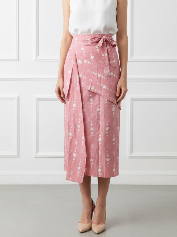 Batik ENOM - Rok Lilit Nirina - Batik Cap Bahan Katun - Rok Batik Wanita - Labuh Series