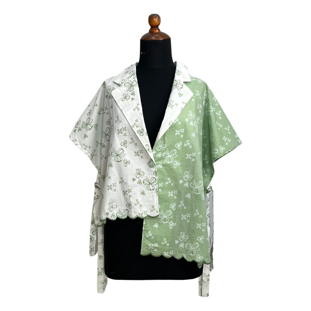 Batik ENOM - Blouse Tania - Marina Batik Cap Bahan Katun - Blouse Wanita Lengan Pendek - Batik Wanita Premium - Rona Bumi Series
