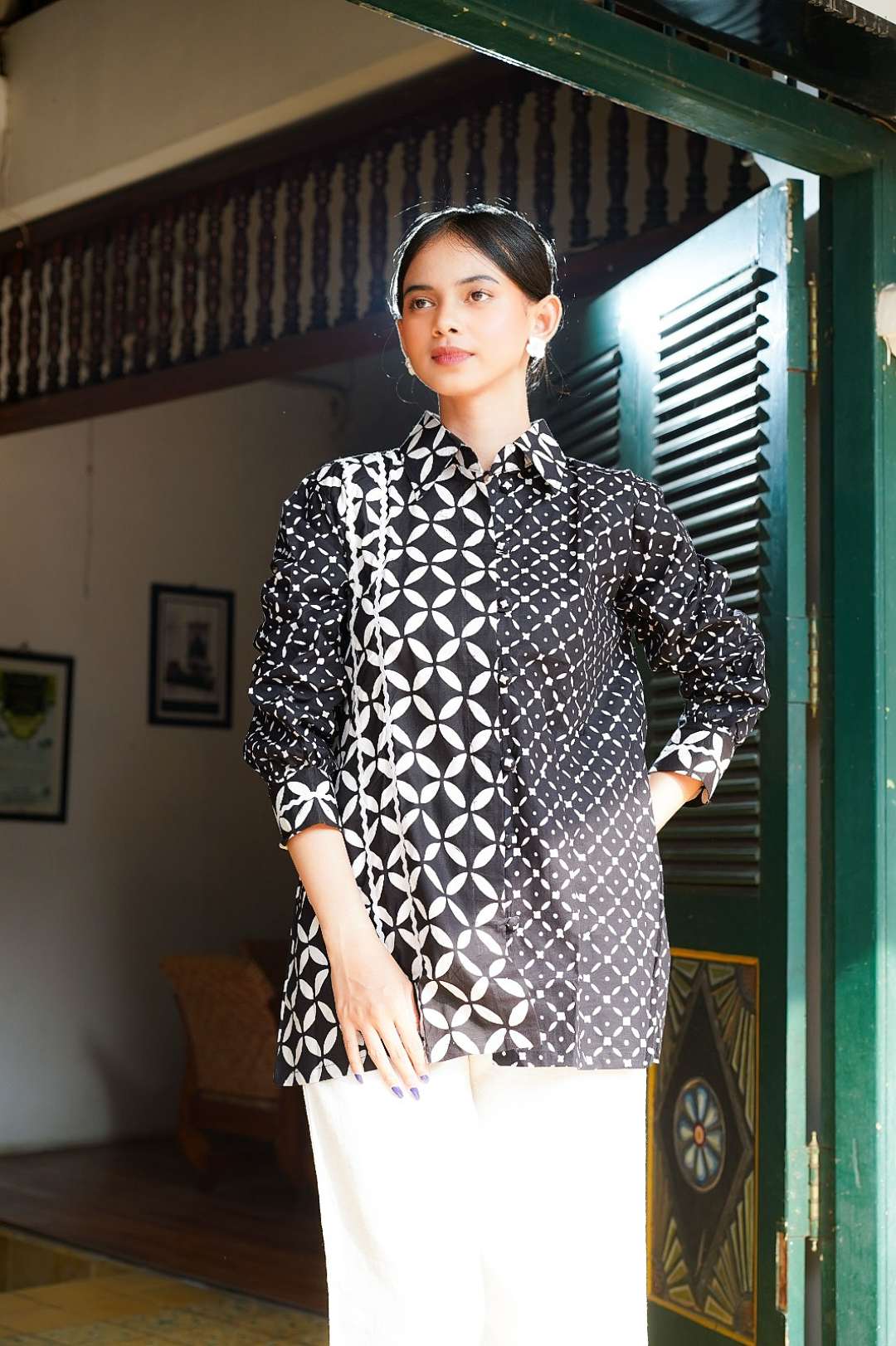 Batik ENOM - Blouse Shakira & Shania - Batik Cap Bahan Katun - Blouse Atasan Batik Wanita - Onyx Series