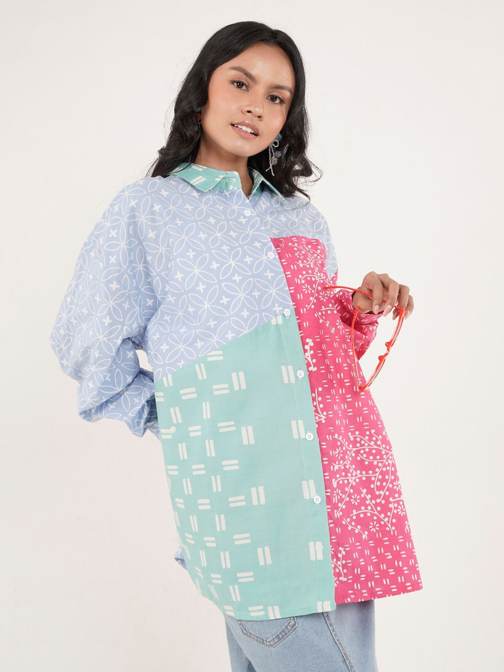 Batik ENOM - Blus Hestia - Batik Cap Bahan Katun - Baju Batik Wanita Modern - Patchwork Menawan Series