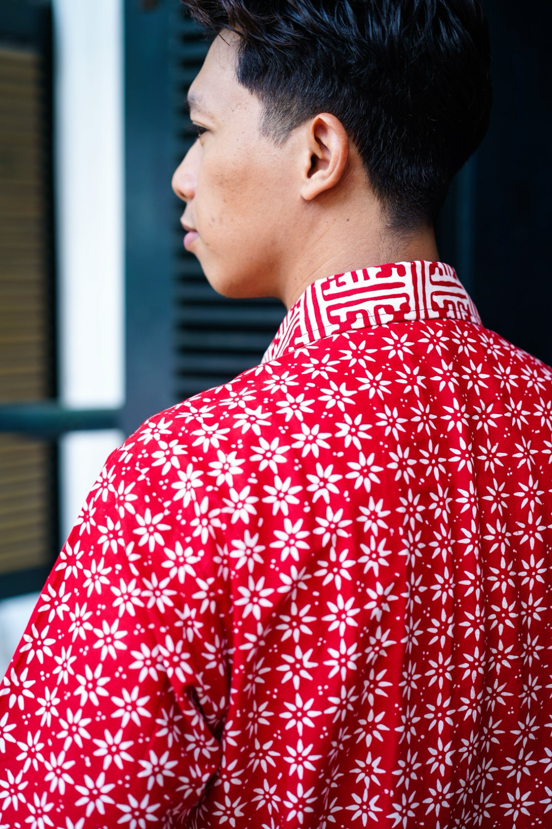 Batik ENOM - Rume Shirt -  Batik Cap Bahan Katun - Baju Natal - Kemeja Batik Modern Pria -  Sorai Series