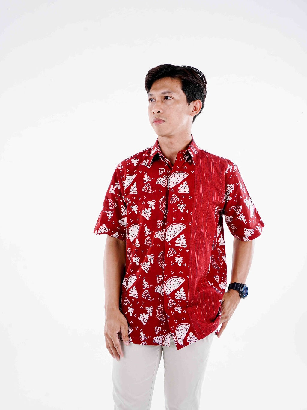 Batik ENOM - Blouse Kinara & Kemeja Skala - Batik Cap Bahan Katun - Baju Batik Wanita Modern - Kemeja Batik Pria Lengan Pendek - Rasa Tropical Series