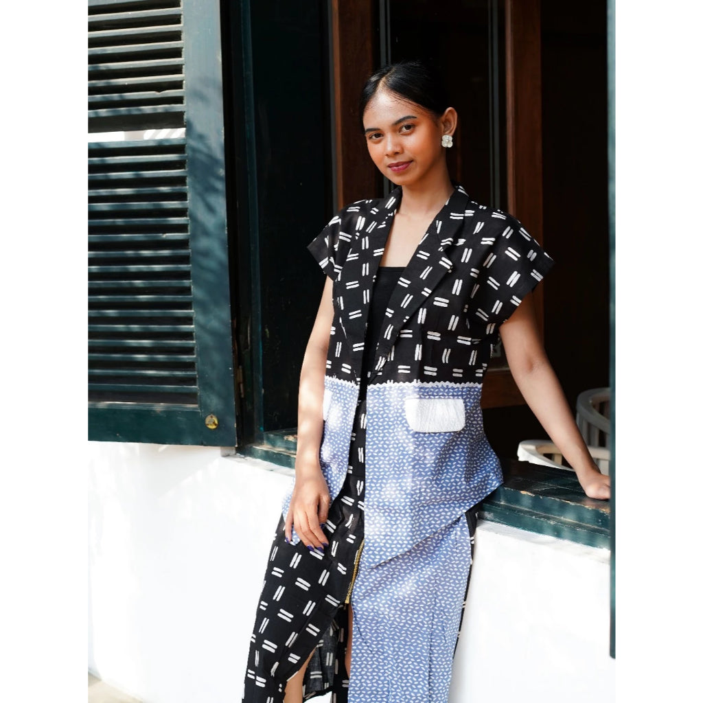 Batik ENOM - Rok Viola - Batik Cap Bahan Katun - Rok Batik Modern - Skirt Batik - Onyx Series
