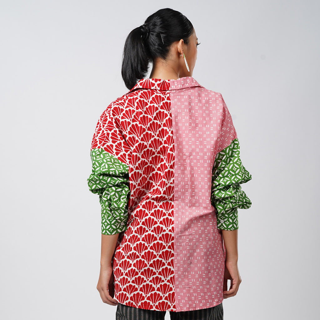 Batik ENOM - Blouse Loli - Batik Cap Bahan Katun - Blouse Batik Wanita Modern - Patchwork Series