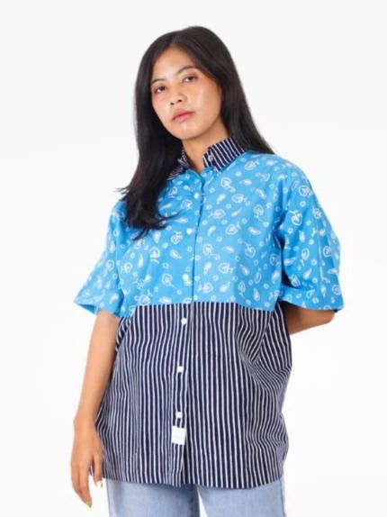 Batik ENOM - Blus Gandes - Batik Cap Bahan Katun -Blouse Batik Wanita - Patchwork Series