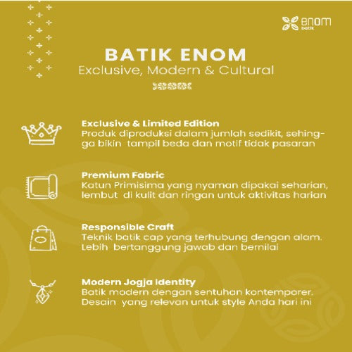 Batik ENOM - Outer Este - Batik Cap Bahan Katun - Outer Batik Wanita Modern - Rasa Tropical Series