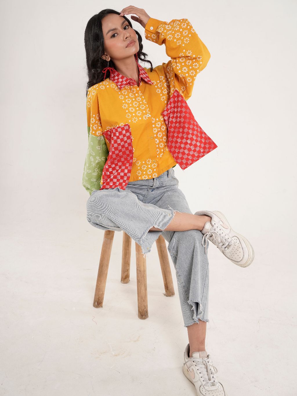 Batik ENOM - Blus Melori - Batik Cap Bahan Katun - Baju Batik Wanita Modern	- Patchwork Menawan Series