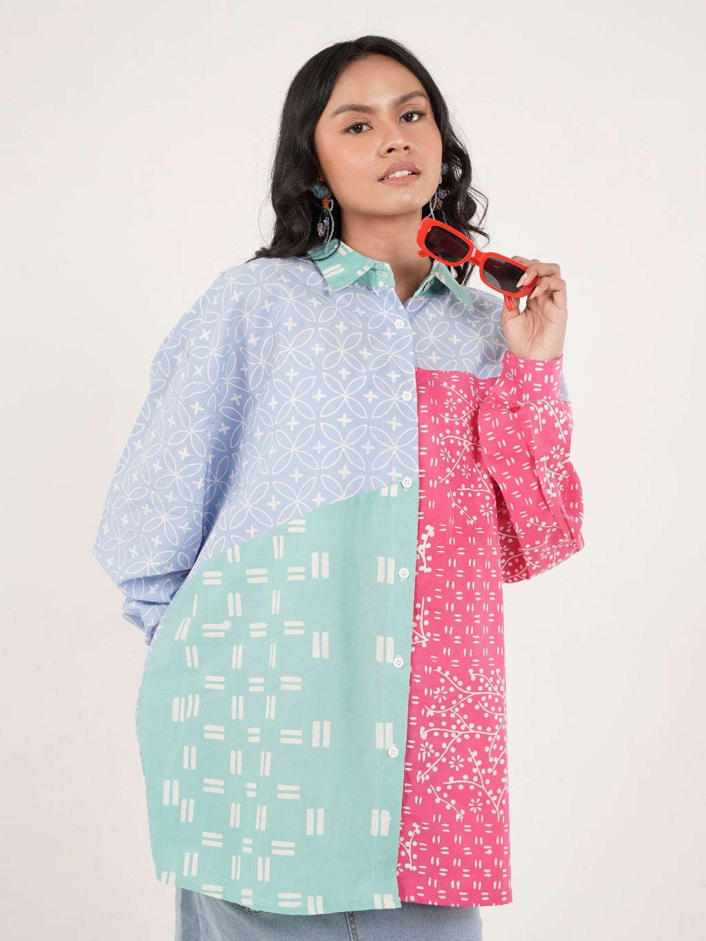 Batik ENOM - Blus Hestia - Batik Cap Bahan Katun - Baju Batik Wanita Modern - Patchwork Menawan Series