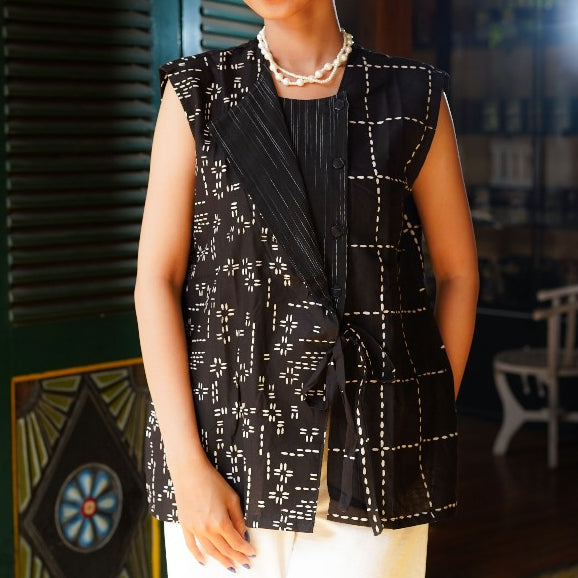 Batik ENOM - Inara Blouse - Batik Cap Bahan Katun - Outer Batik Wanita Modern - Onyx Series